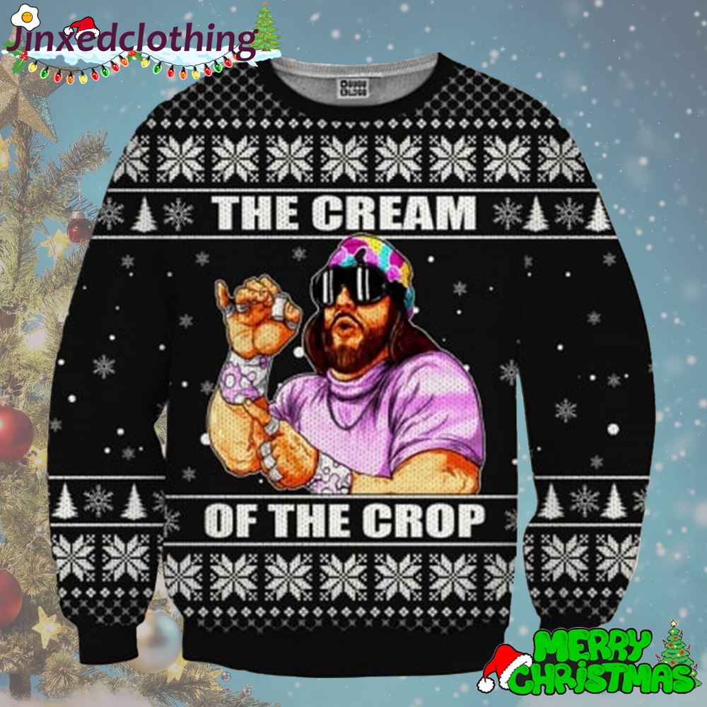 Macho Man The Cream Of The Crop Ugly Sweater Christmas Party Holiday 